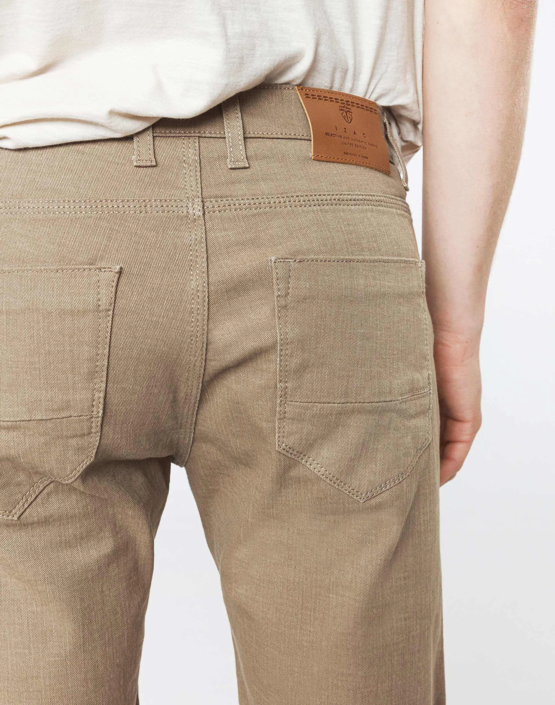 Bermuda slim denim beige