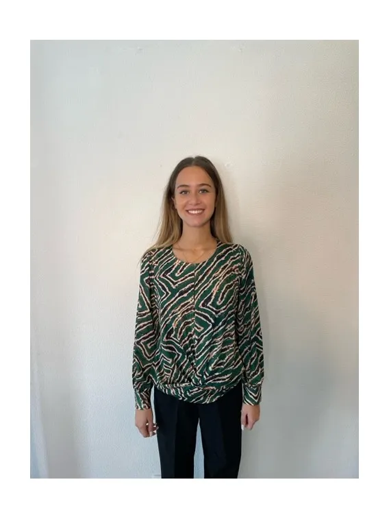 Blouse ras de cou avec nœud K DESIGN