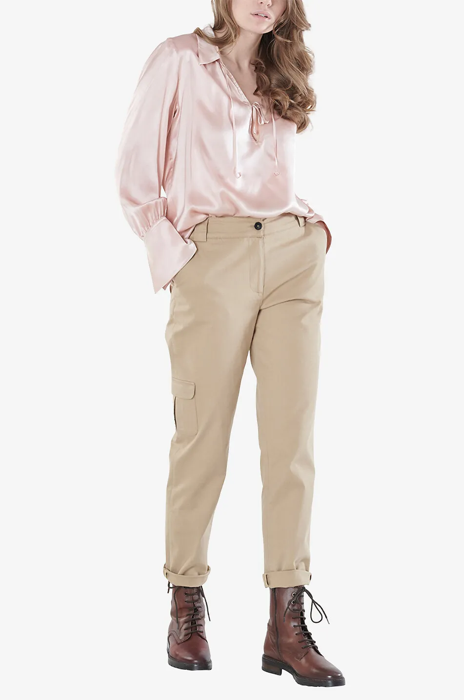 Blouse à manches longues en soie Elin