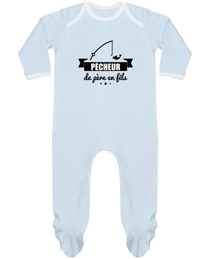 Body Pyjama Bébé Pêcheur de père en fils, pêcheur, pêche par Benichan