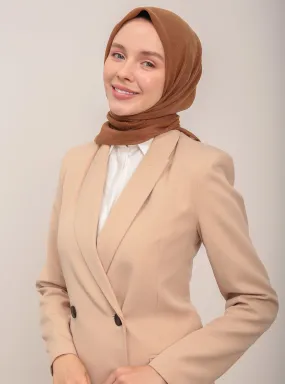 Brown - Plain - Cotton - Scarf