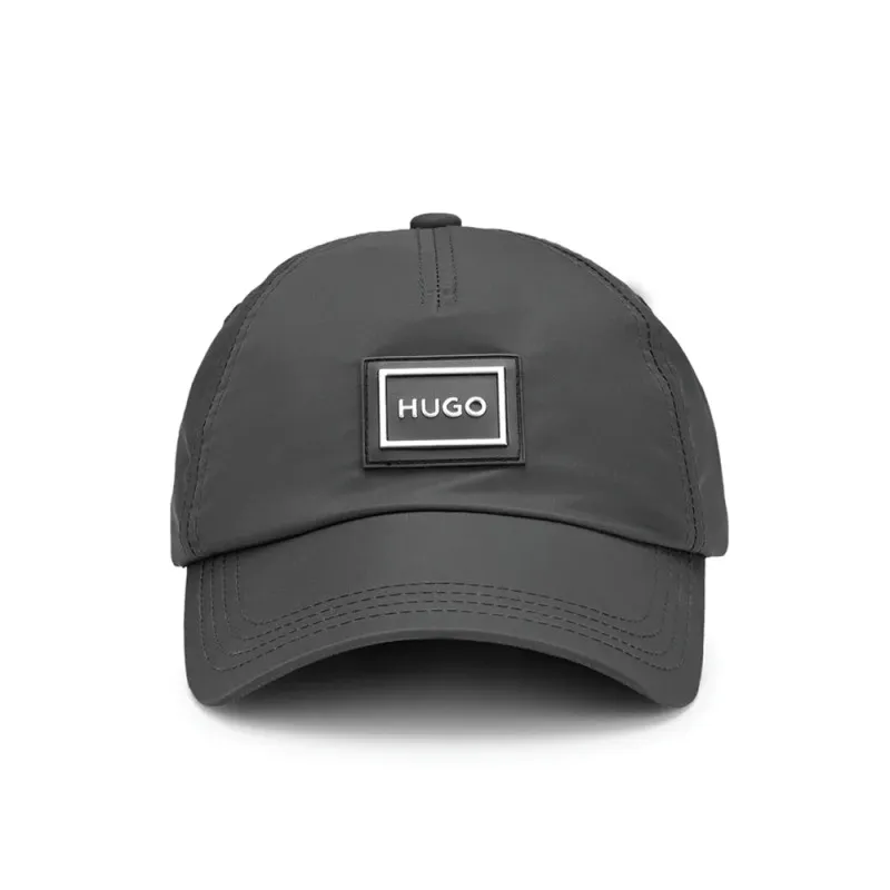CASQUETTE HUGO MEN-X 582-N EN TWILL DE NYLON À LOGO ENCADRÉ NOIRE