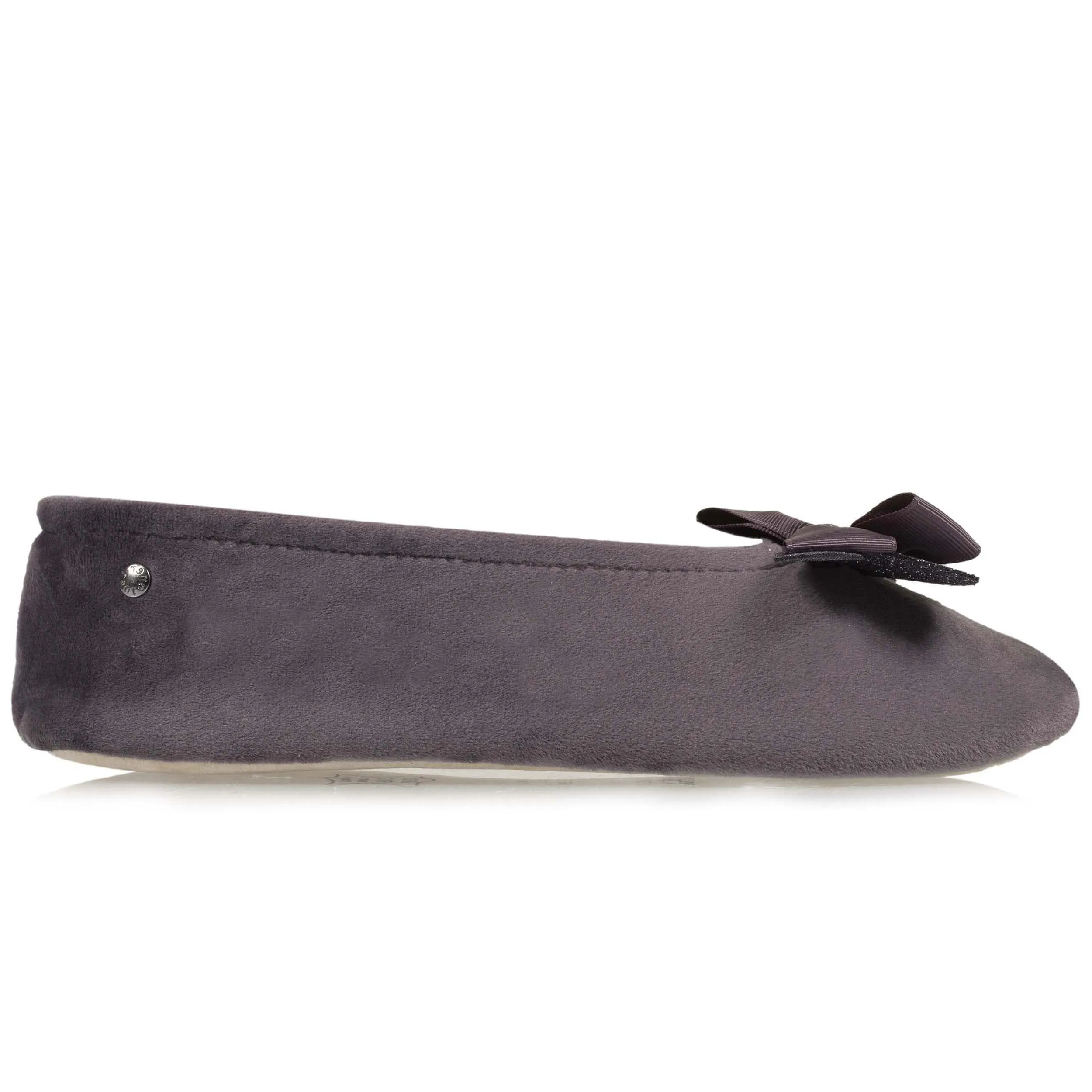 Chaussons ballerines Femme Nœud Gros-grain Gris foncé