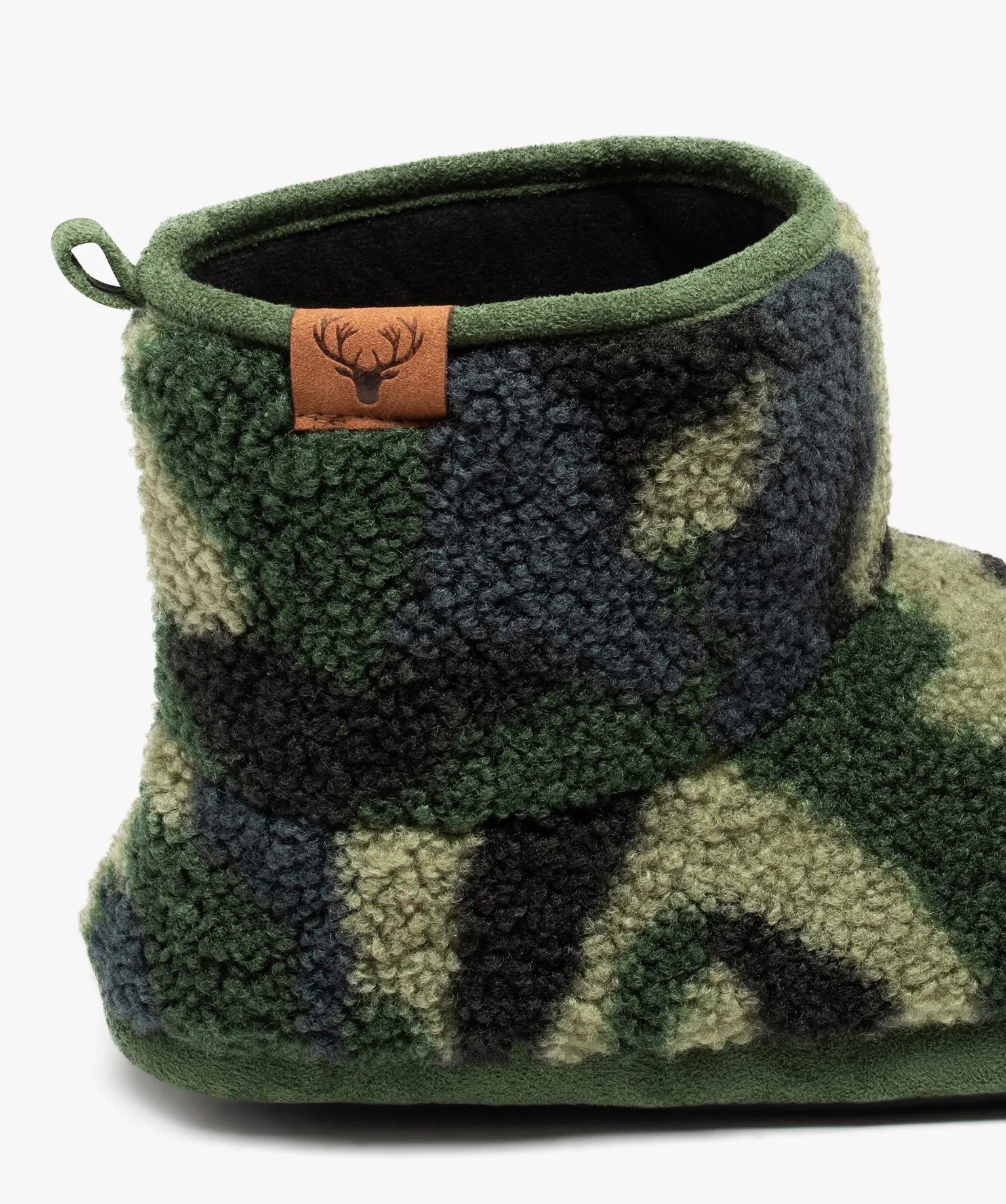 Chaussons homme boots dessus bouclé à imprimé multicouleur