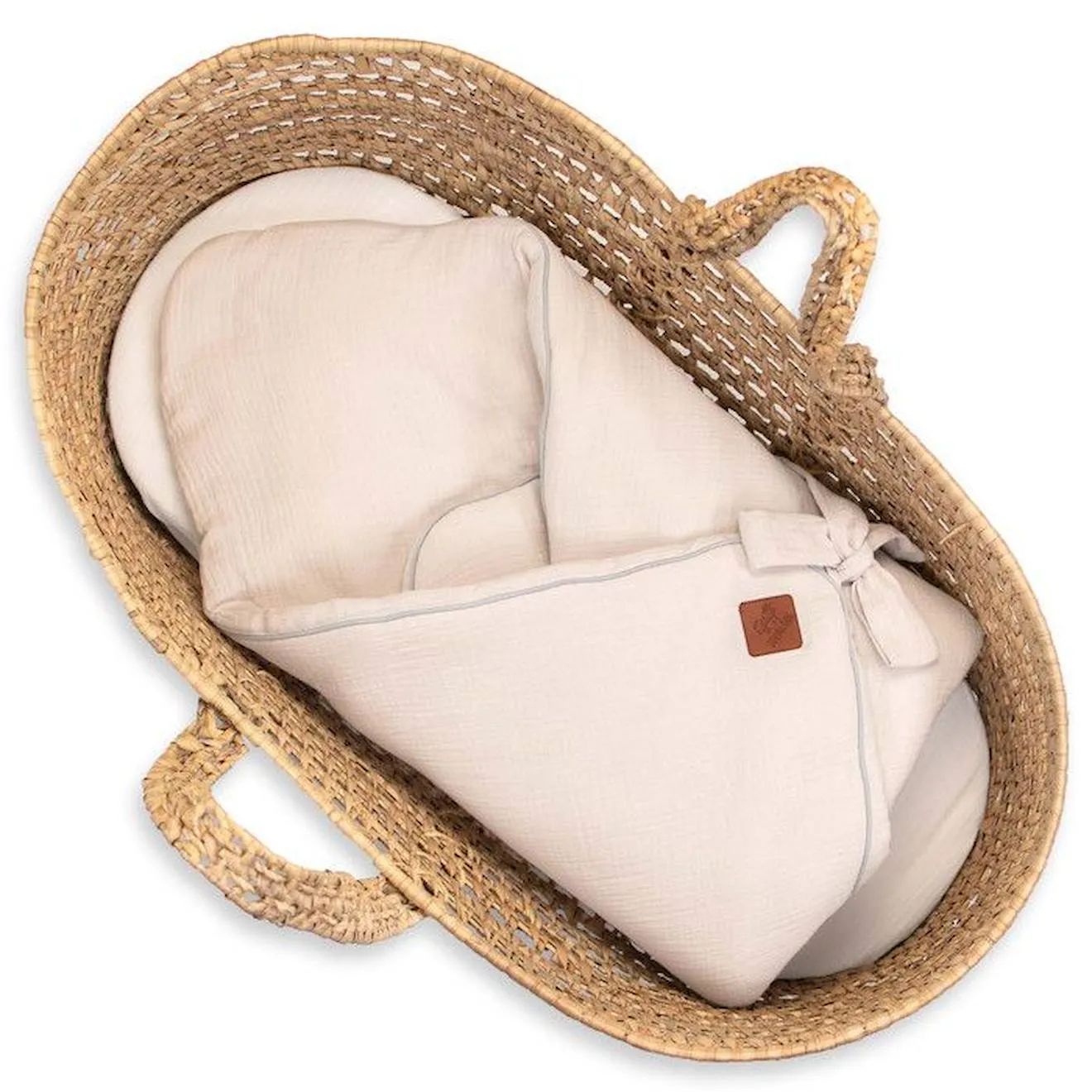 Couverture d'emmaillotage en gaze de coton Jeanne bleu - Sevira Kids