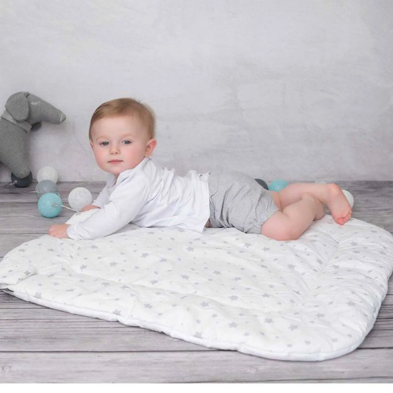 Couverture d'emmaillotage minky STELLA bleu - Sevira Kids