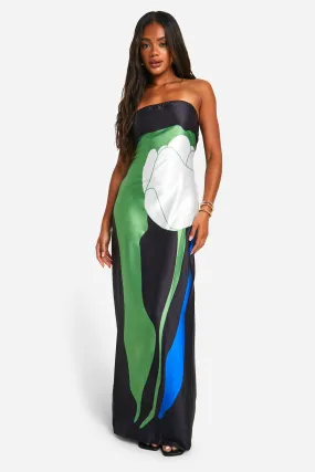 Grande taille - Robe longue satinée tulipe