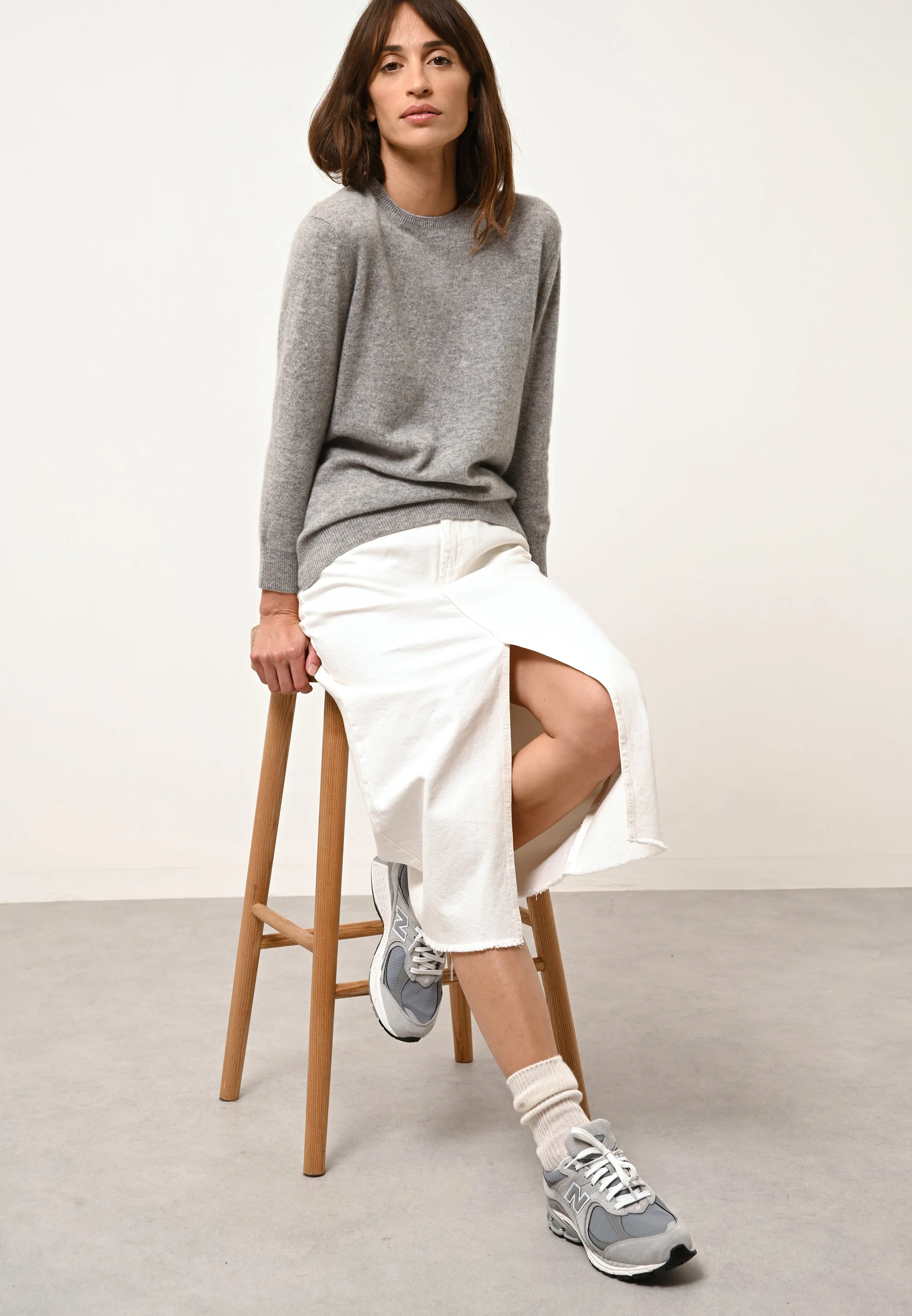 JANICE pull col rond nuage chiné
