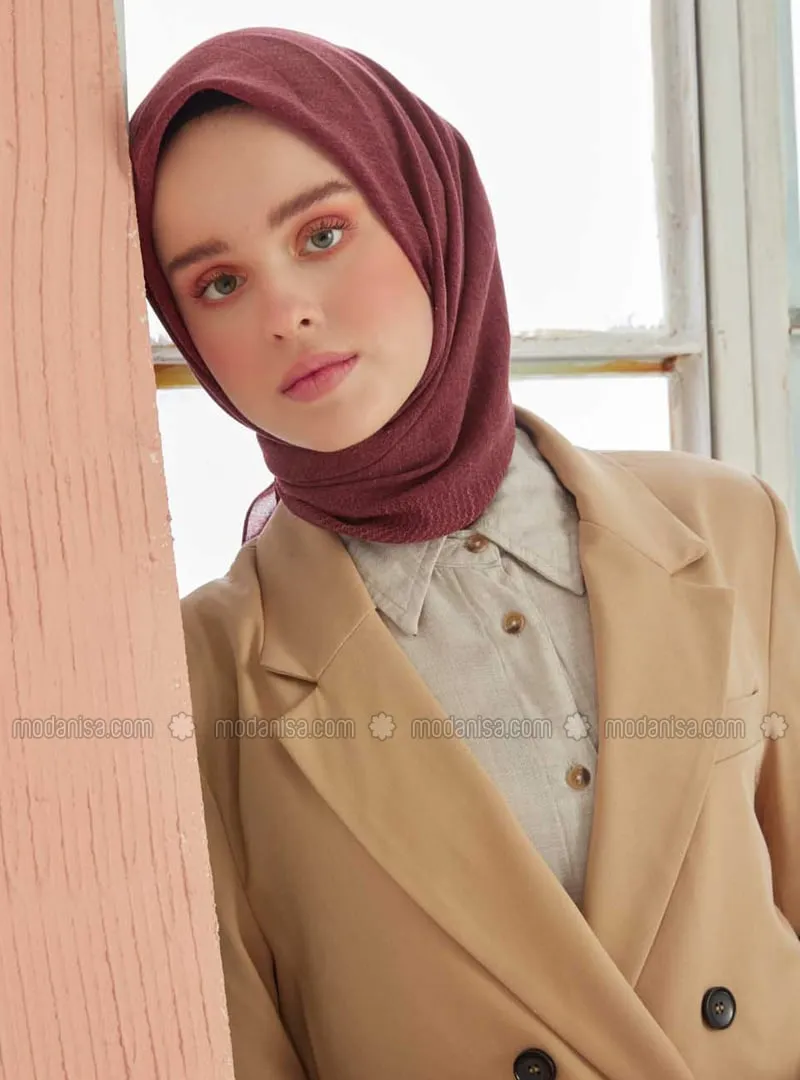 Maroon - Plain - Scarf