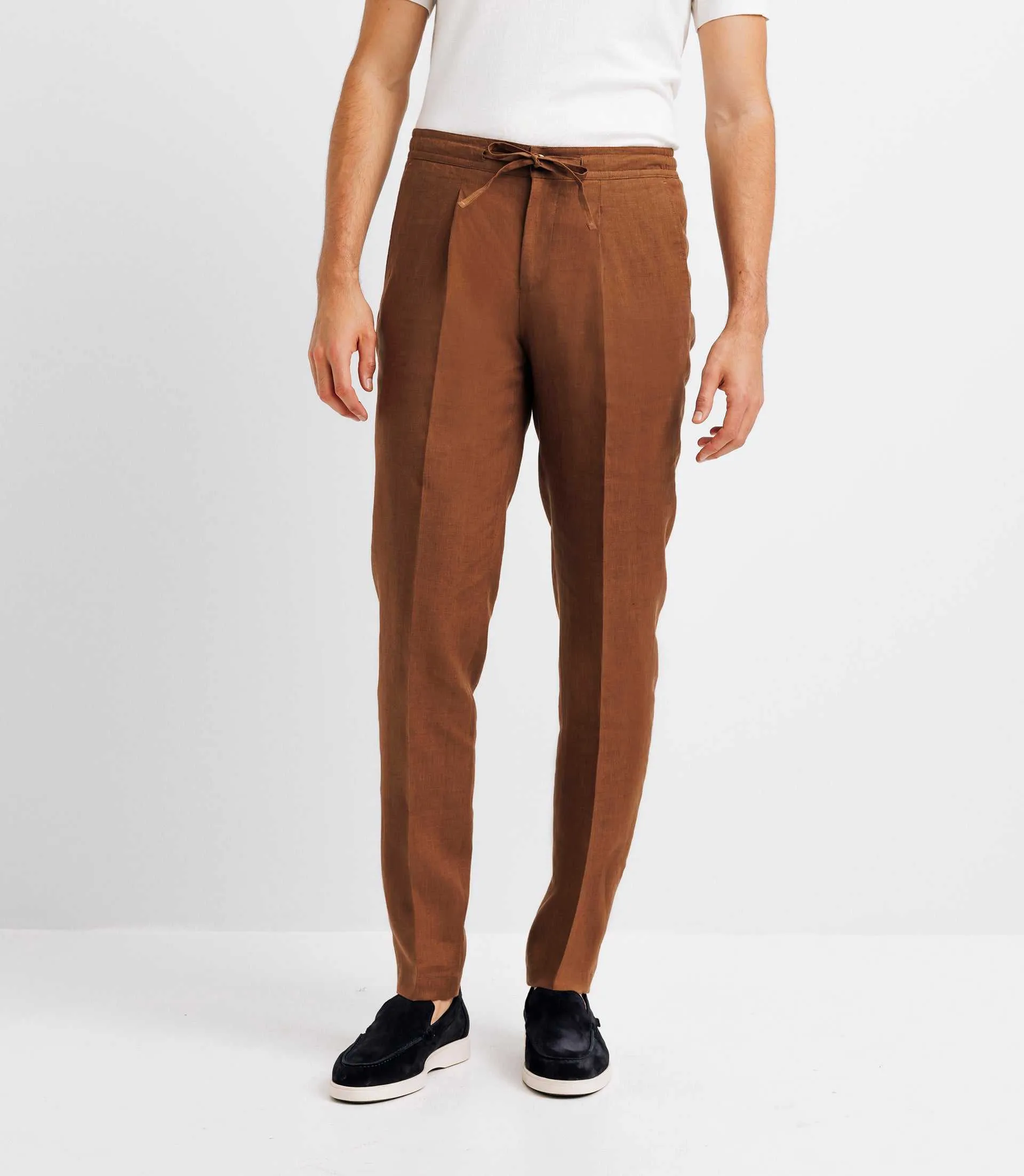 Pantalon ville 100% lin truffe
