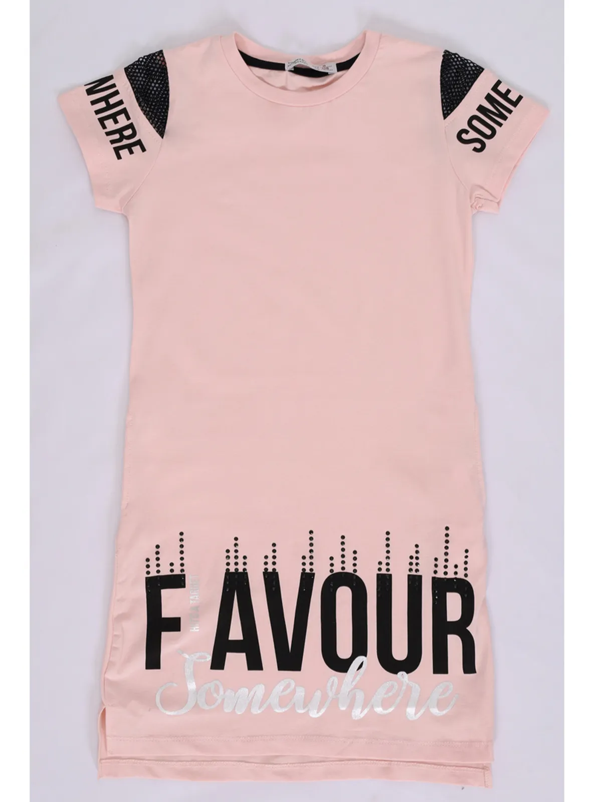 Red - Powder Pink - Girls` Dress