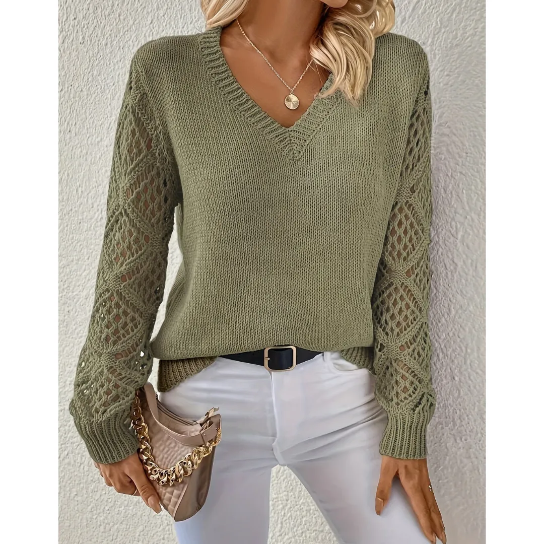 Rimira | Pull Chaud  Manches Longues Pour Femme | Col en V