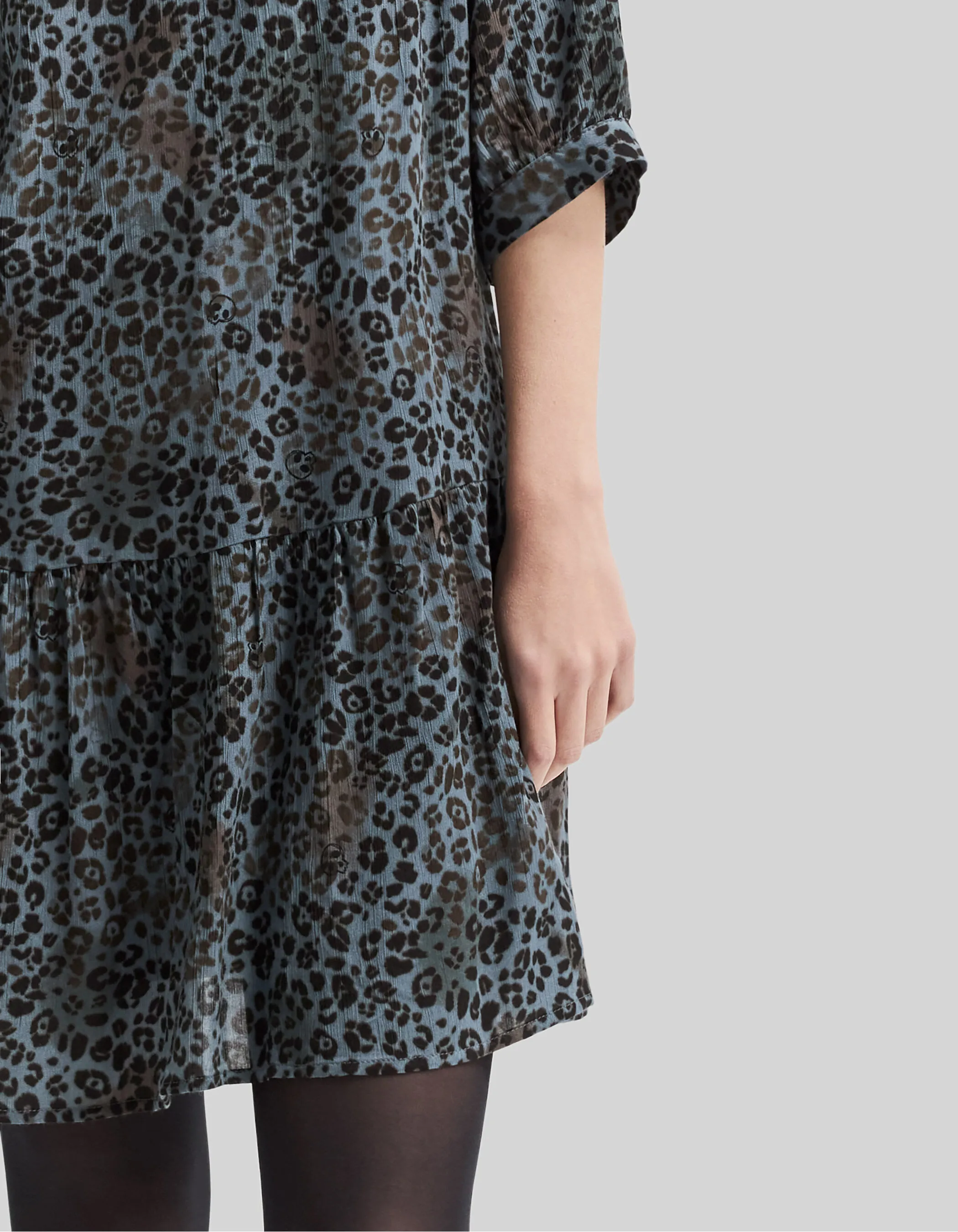 Robe bleue LENZING™ ECOVERO™ panthère Femme