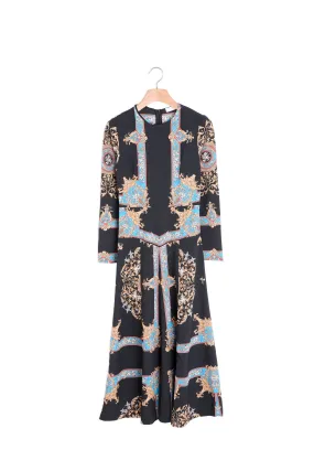 Robe longue à imprimé foulard placé