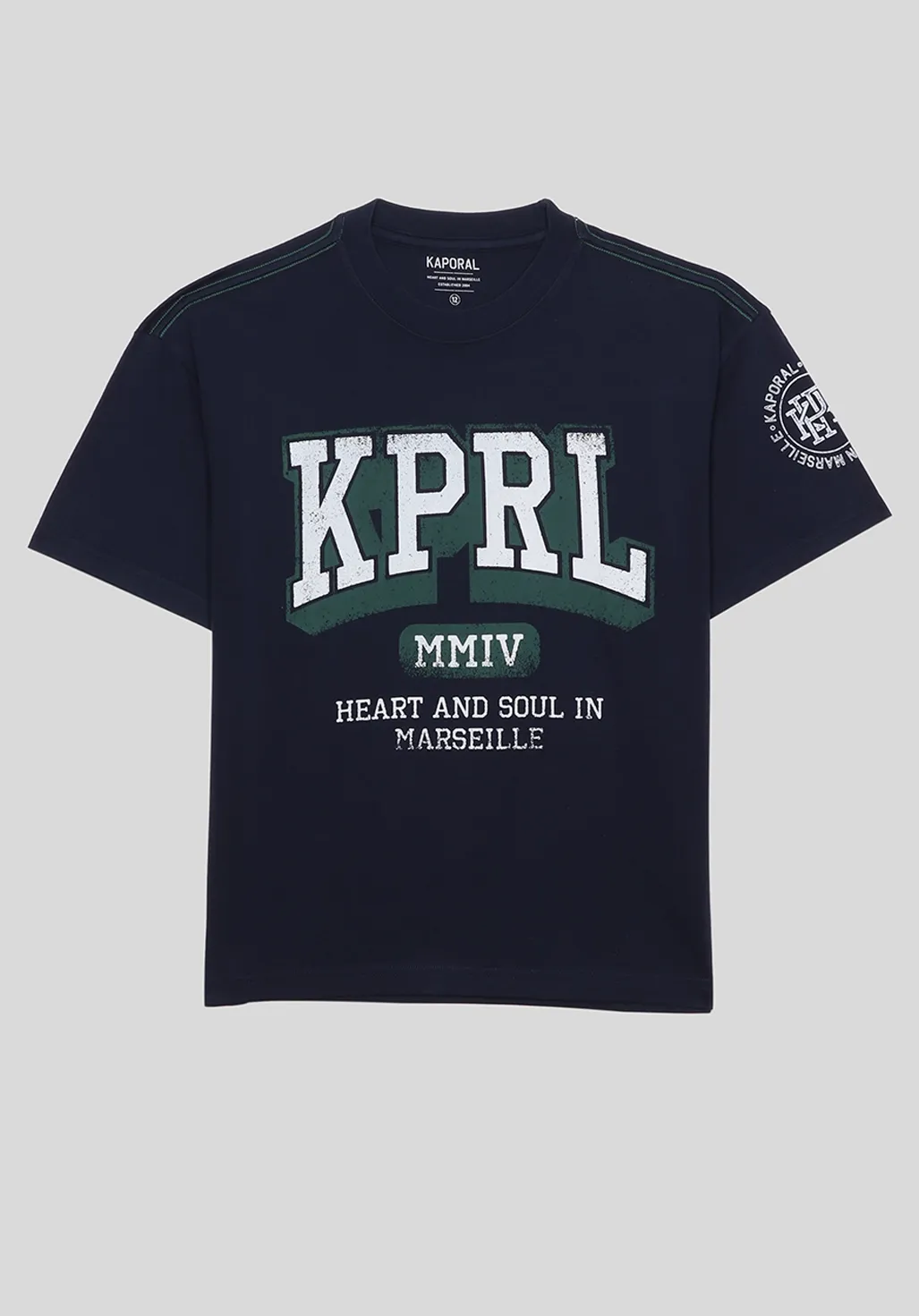 T-shirt bleu Garçon 100% coton MARSO Navy