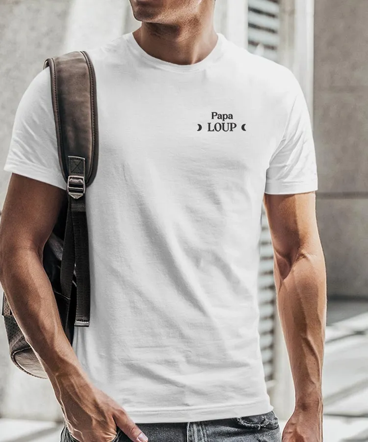 T-Shirt Papa Loup lune coeur Pour homme