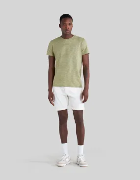 T-shirt pistache coton bio fines rayures Homme