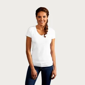 T-shirt slim col V Femmes