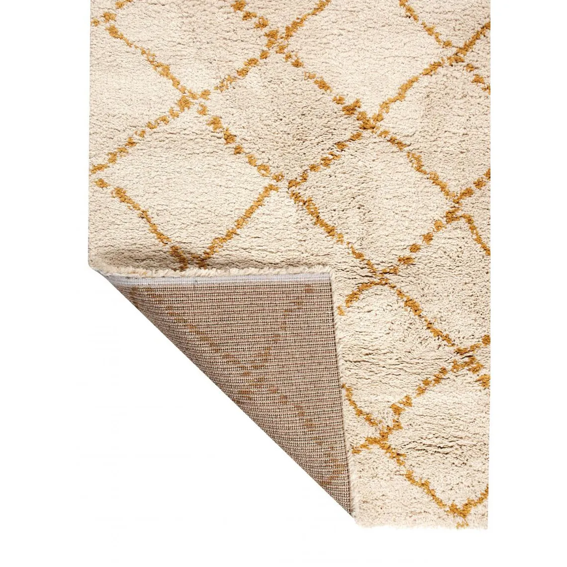 Tapis de salon motifs losange Curry 160 x 230 cm   | 3 Suisses