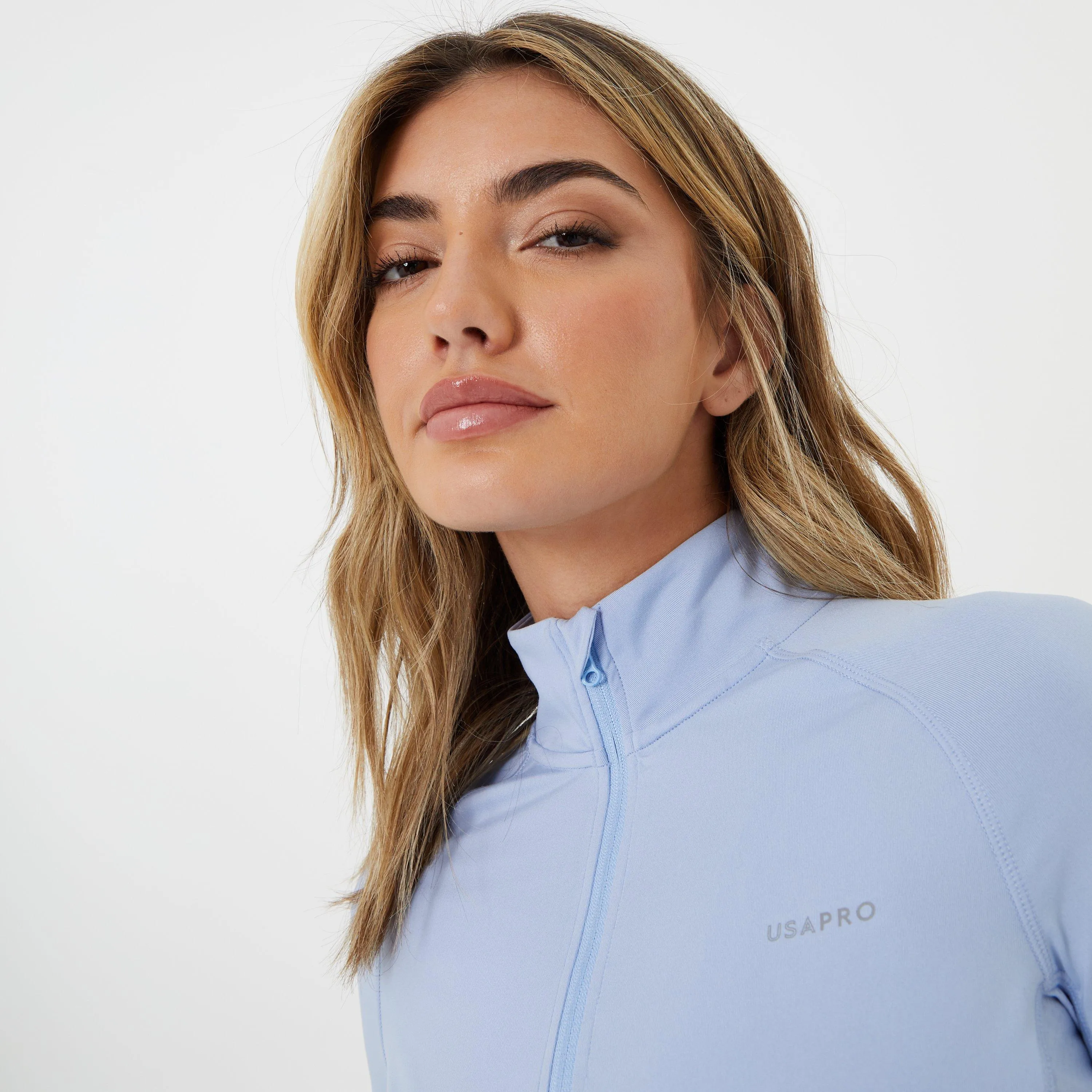USA Quarter Zip Cropped Jacket Womens